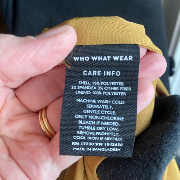 NWT Who What Wear Brown and Black Colorblock Double Breasted Peacoat-Size XS - Picture 7 of 8